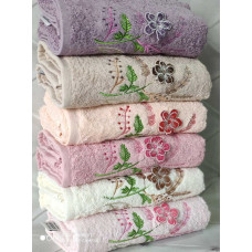3D Flowers 50х90см., 6 шт/уп. махрові рушники 3D (64068)