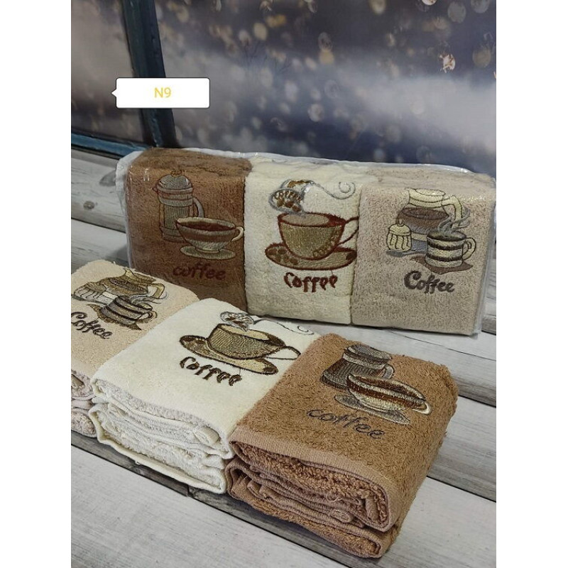Mame Kofe 30х50см., 6 шт/уп. Кухонні рушники. ПВХ упаковка. (55354)