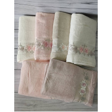 Eva rose пеньє рушники 70х140см., 6 шт/уп. Pupilla Туреччина. (62364)