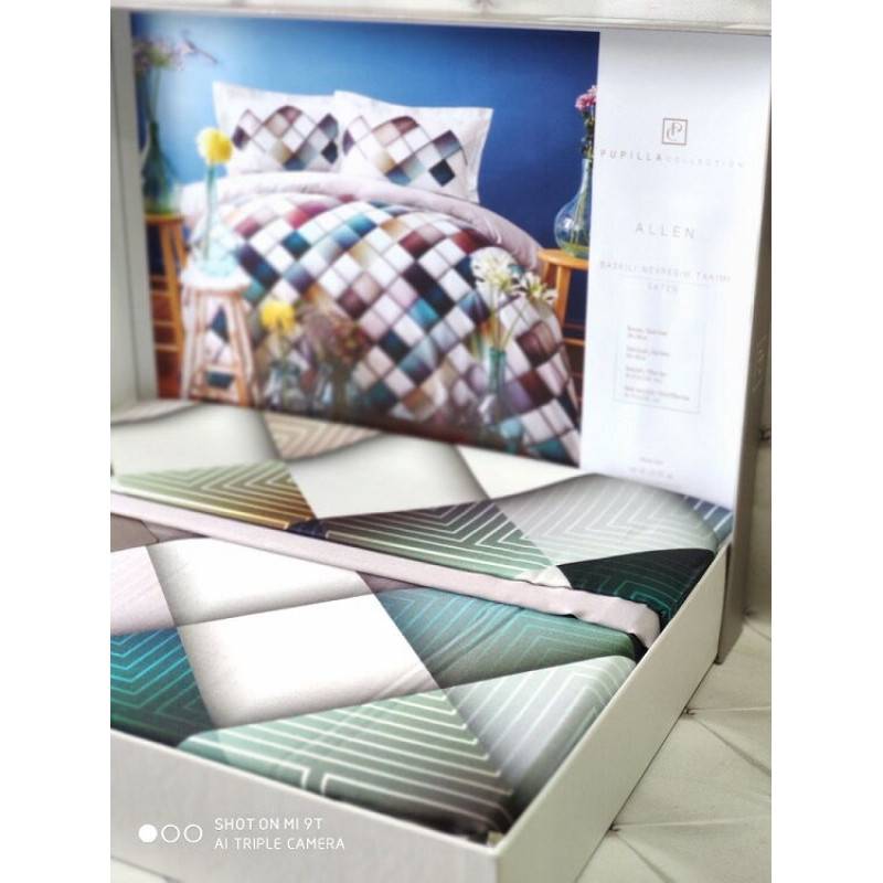 Allen 3D сатинова постіль. Євро розмір. Pupilla Туреччина. (80196)
