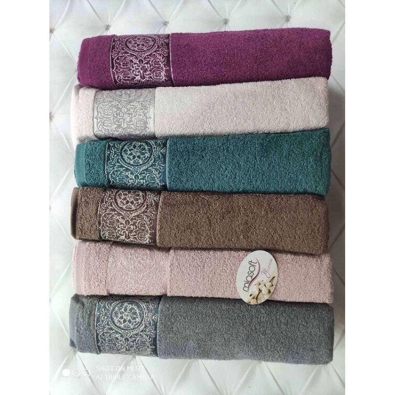 Lara махрові рушники 50х90см., 6 шт/уп. Miasoft Туреччина. (18597)