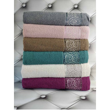 Lara махрові рушники 50х90см., 6 шт/уп. Miasoft Туреччина. (18597)
