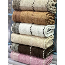 100х150см.,Zig zag kahve махрові рушники, 6 шт/уп. Бавовна. Sweet dream Туреччина. (81337)