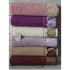 Kabartma cicek бавовняні рушники 50х90см., 6шт/уп. Sweet dream Туреччина. (85532)