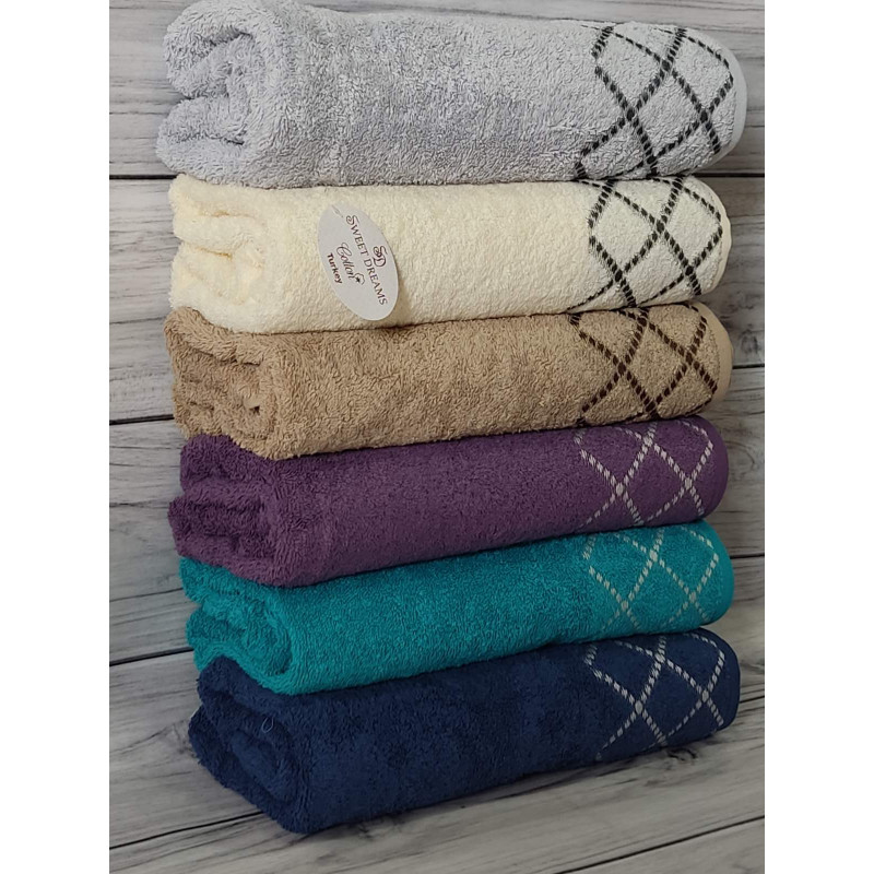 New rombik бавовняні рушники 70х140см., 6шт/уп. Sweet dream Туреччина. (50932)