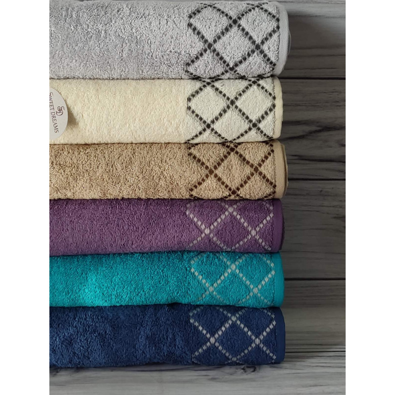 New rombik бавовняні рушники 70х140см., 6шт/уп. Sweet dream Туреччина. (50932)