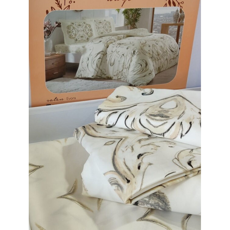 Evara постільна білизна. Євро розмір. Сатин. Tac Туреччина. (36159)