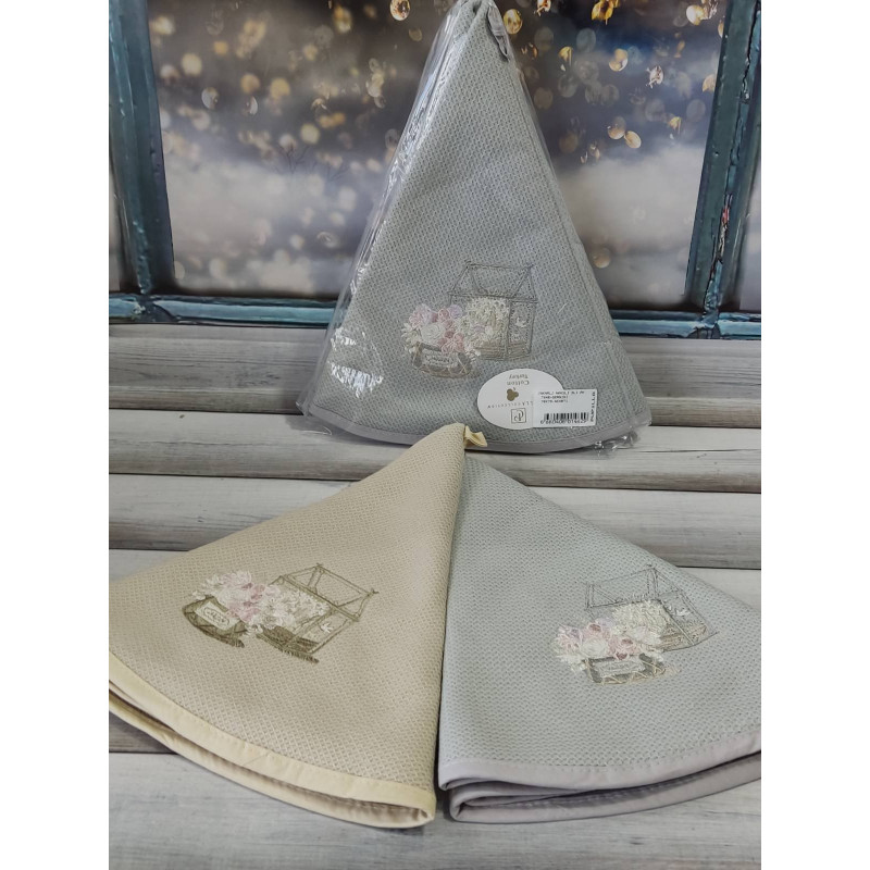 Pupilla Bernini 2в1 рушники 70х70см., рушники з вишивкою. (71339)