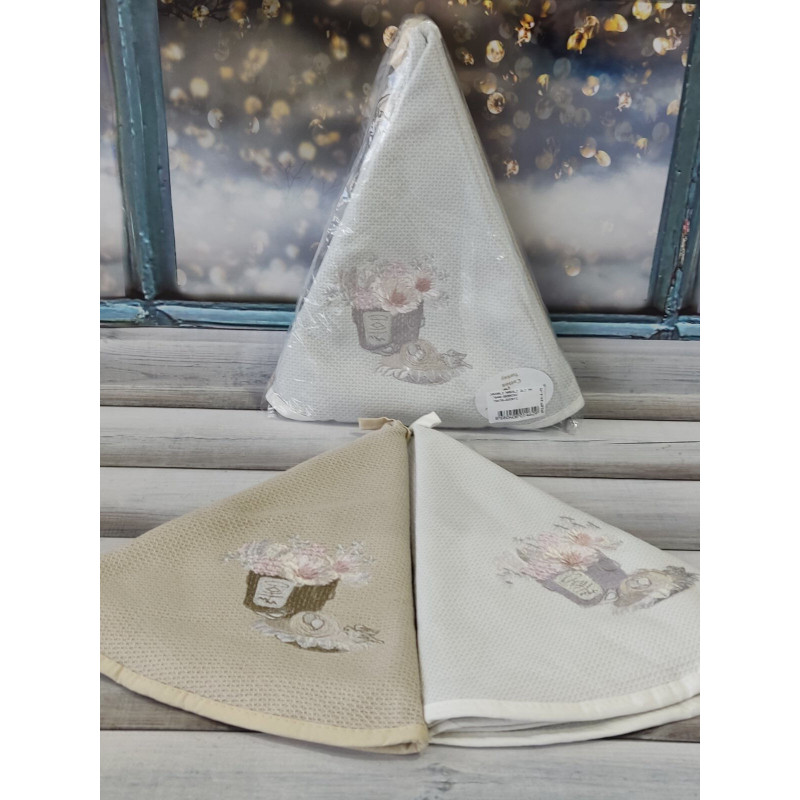 Pupilla Bernini 2в1 рушники 70х70см., рушники з вишивкою. (71339)