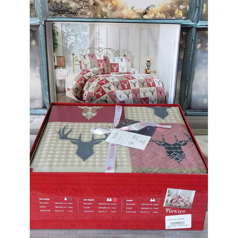 Border фланелева постіль. Євро розмір. Belizza Туреччина. (66411)