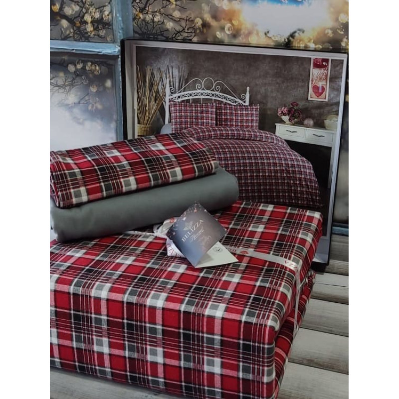 Classical red фланелева постіль. Сімейний розмір. Belizza Туреччина. (42032)