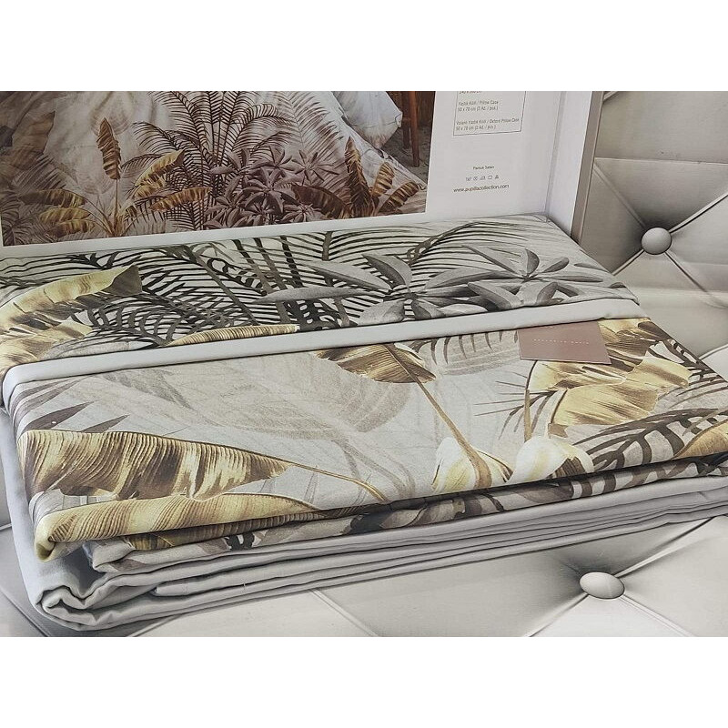 Terra bej 3D сатинова постіль. Євро розмір. Pupilla Туреччина. (78580)