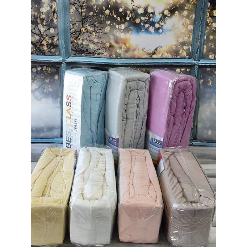 Yesil трикотажне простирадло на резинці 180х200см. Best class Туреччина. (58930)