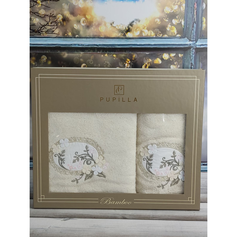 Pupilla 2в1 Hayal oval bej бамбукові рушники.Туреччина. (60223)