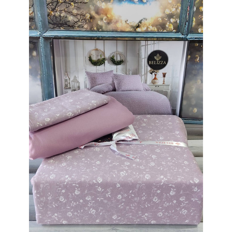 Wisreria lilac фланелева постіль. Полуторний розмір. Belizza Туреччина. (88580)