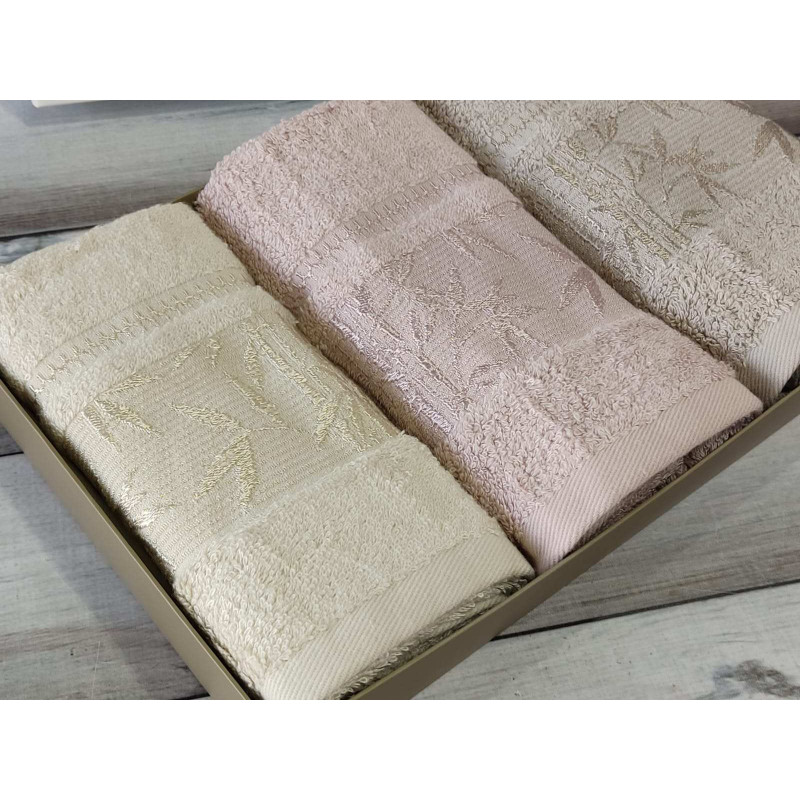 Pupilla Single bej 30х50см., 3в1. Бамбукові рушники. (20775)