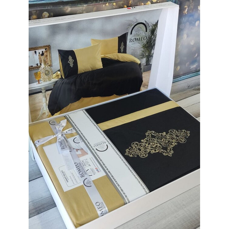 Vis.Yellow black Євро розмір. Ранфорс. Romeo Туреччина. (34712)