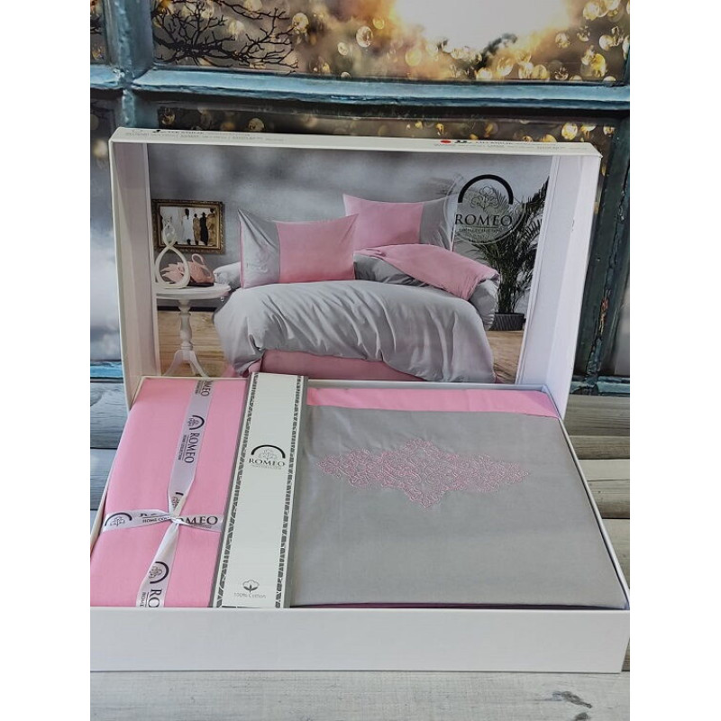 Vis.Gri pembe Євро розмір. Ранфорс. Romeo Туреччина. (70307)