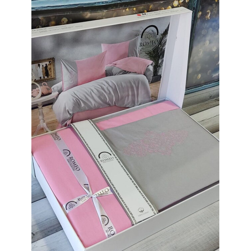 Vis.Gri pembe Євро розмір. Ранфорс. Romeo Туреччина. (70307)