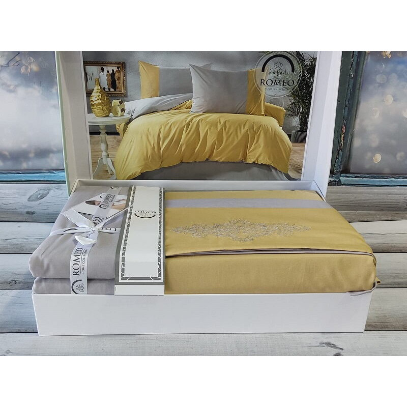 Vis.Yellow gri Євро розмір. Ранфорс. Romeo Туреччина. (82218)