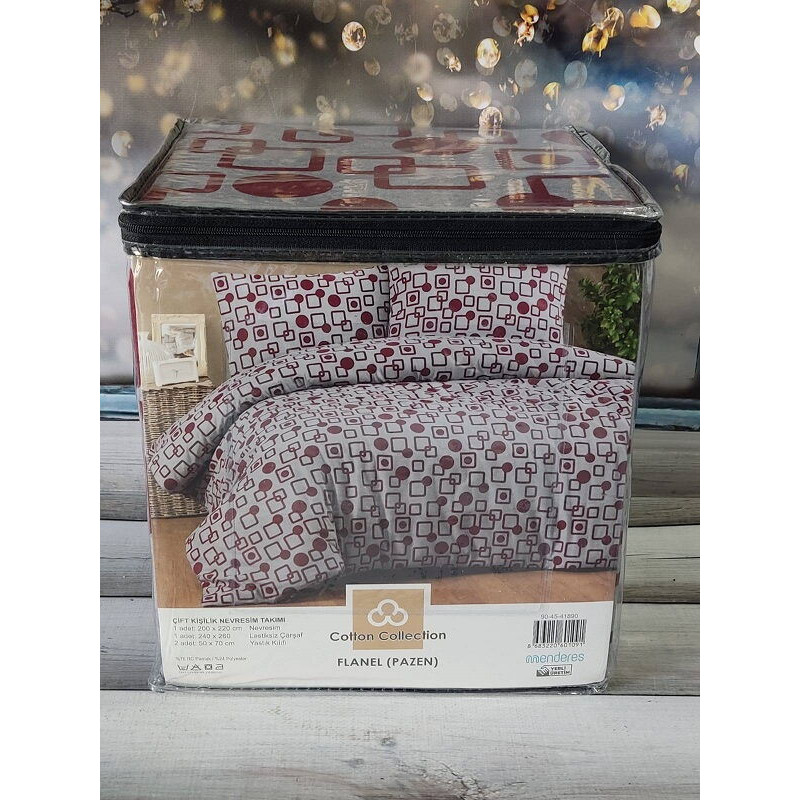 41890 фланелева постіль, євро розмір. Cotton collection Туреччина (35670)