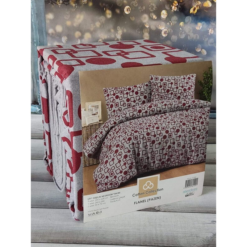 41890 фланелева постіль, євро розмір. Cotton collection Туреччина (35670)