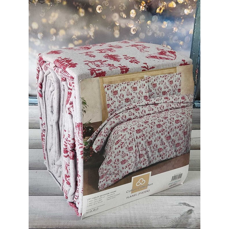41848 полуторна фланелева постіль. Cotton collection Туреччина (27571)