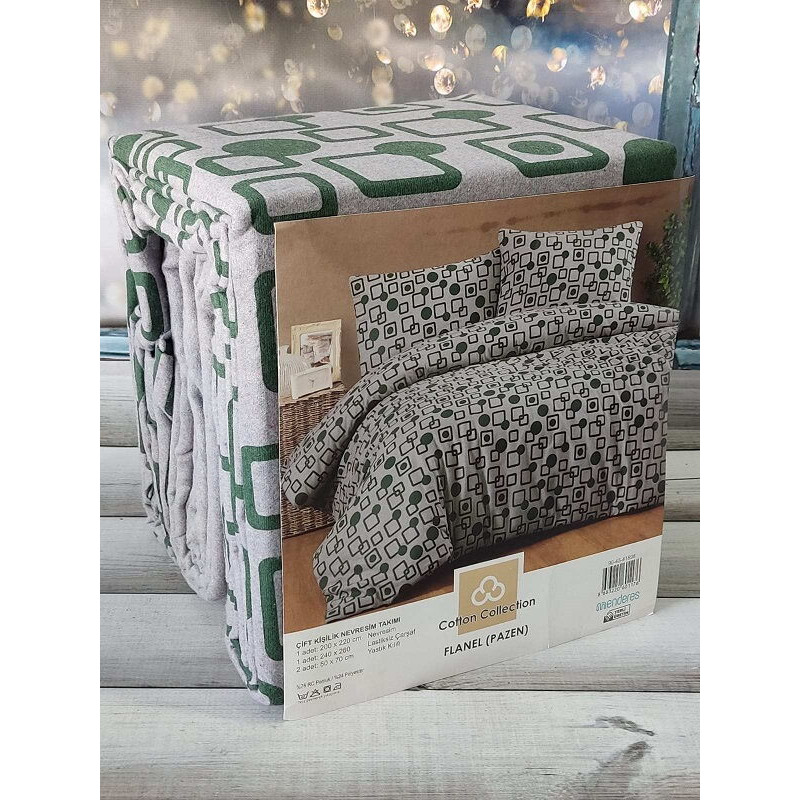 41882 полуторна фланелева постіль. Cotton collection Туреччина (25828)