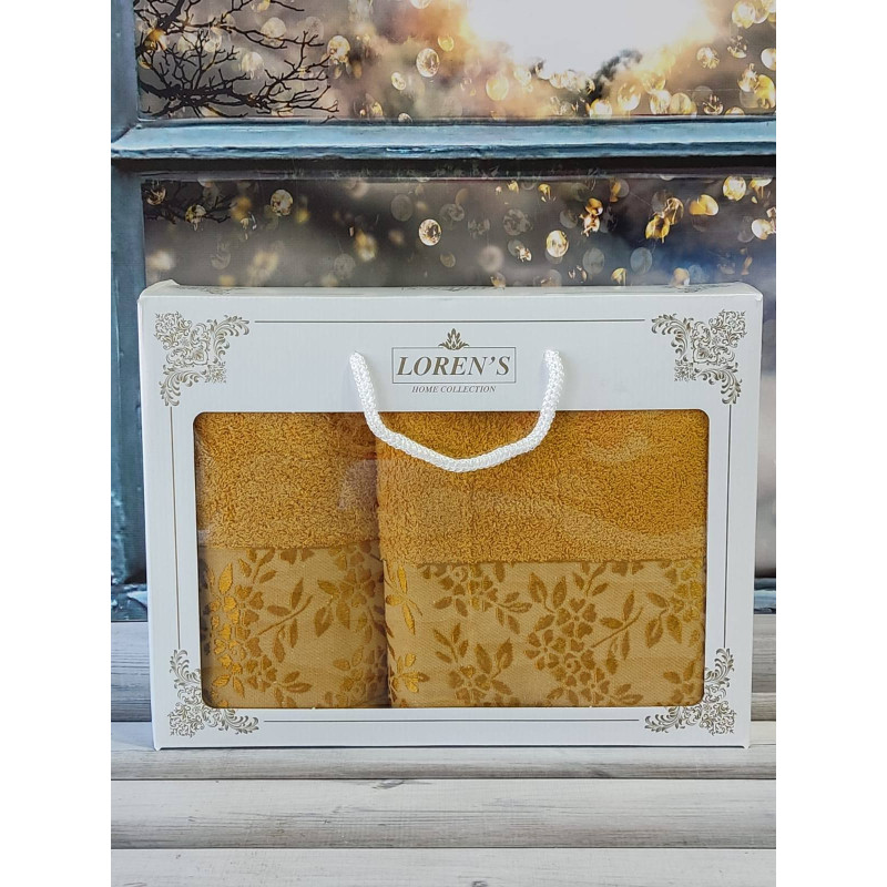 Mame romaska yellow набір 2в1 бавовняні рушники. Туреччина. (39942)