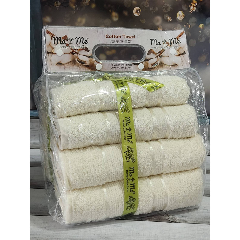 4в1 Krem  набір рушників (2 банних, 2 обличча) Mame Туреччина (45991)