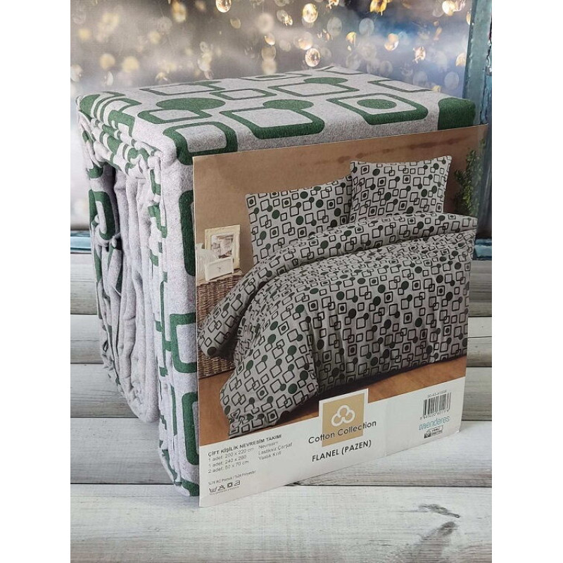 41898 фланелева постіль, євро розмір. Cotton collection Туреччина (51968)