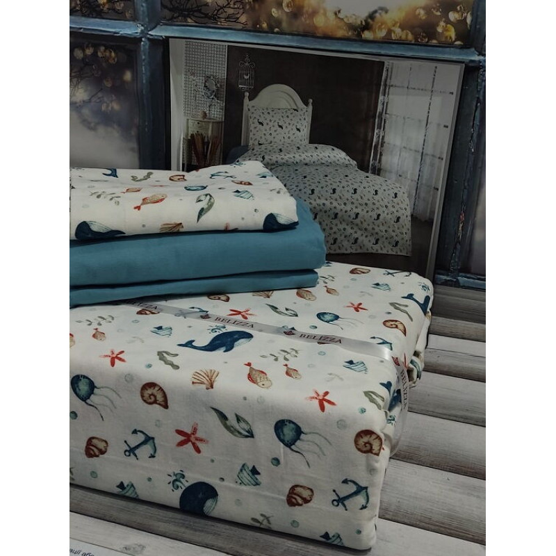 Marin фланелева постіль. Полуторний розмір. Belizza Туреччина. (32026)