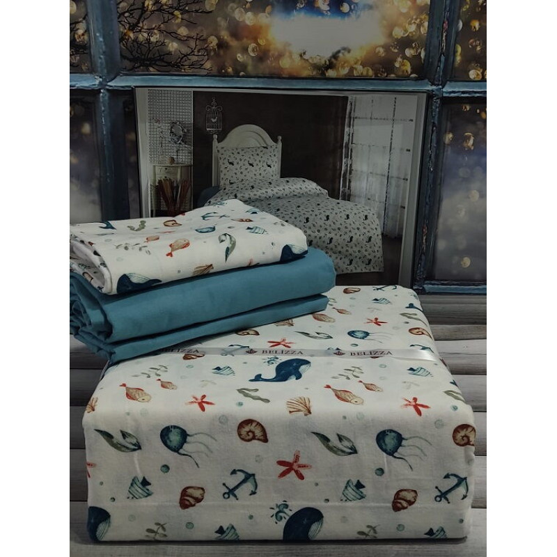 Marin фланелева постіль. Полуторний розмір. Belizza Туреччина. (32026)