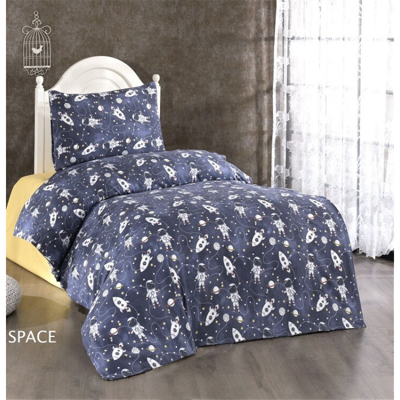 Space фланелева постіль. Полуторний розмір. Belizza Туреччина. (23979)