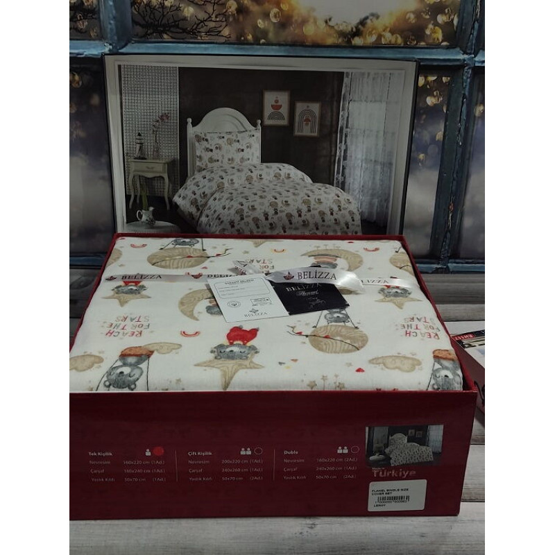 Loray фланелева постіль. Полуторний розмір. Belizza Туреччина. (20260)