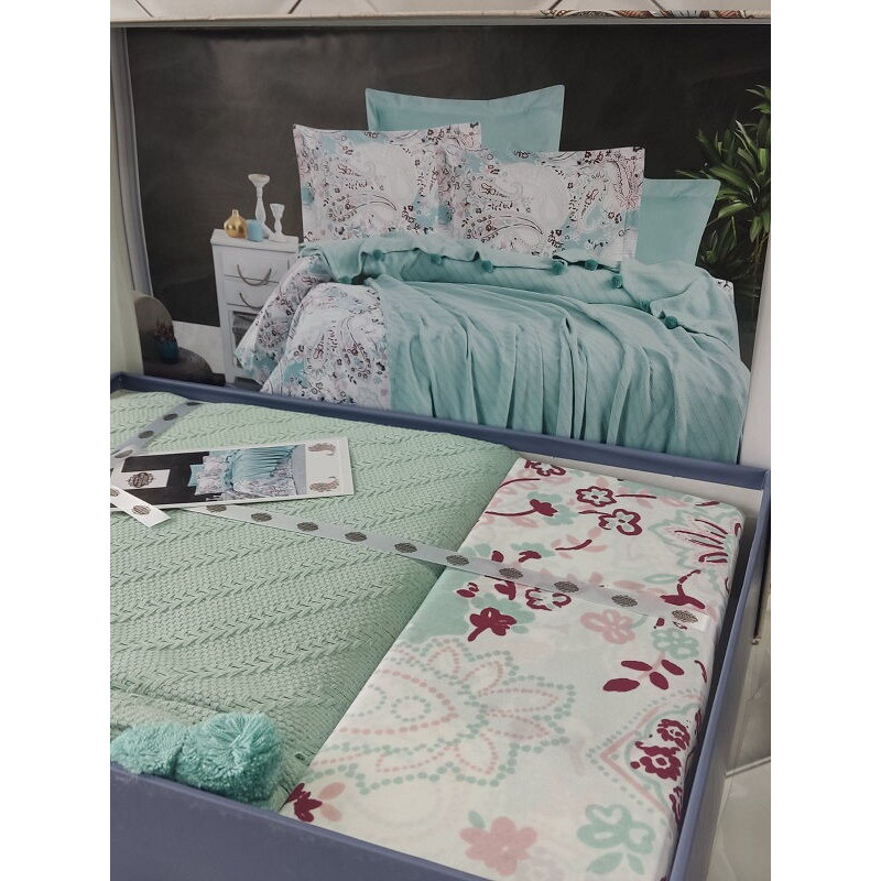 Mint літнія постільна білизна з покривалом. Бавовна. First class Туреччина (36916)