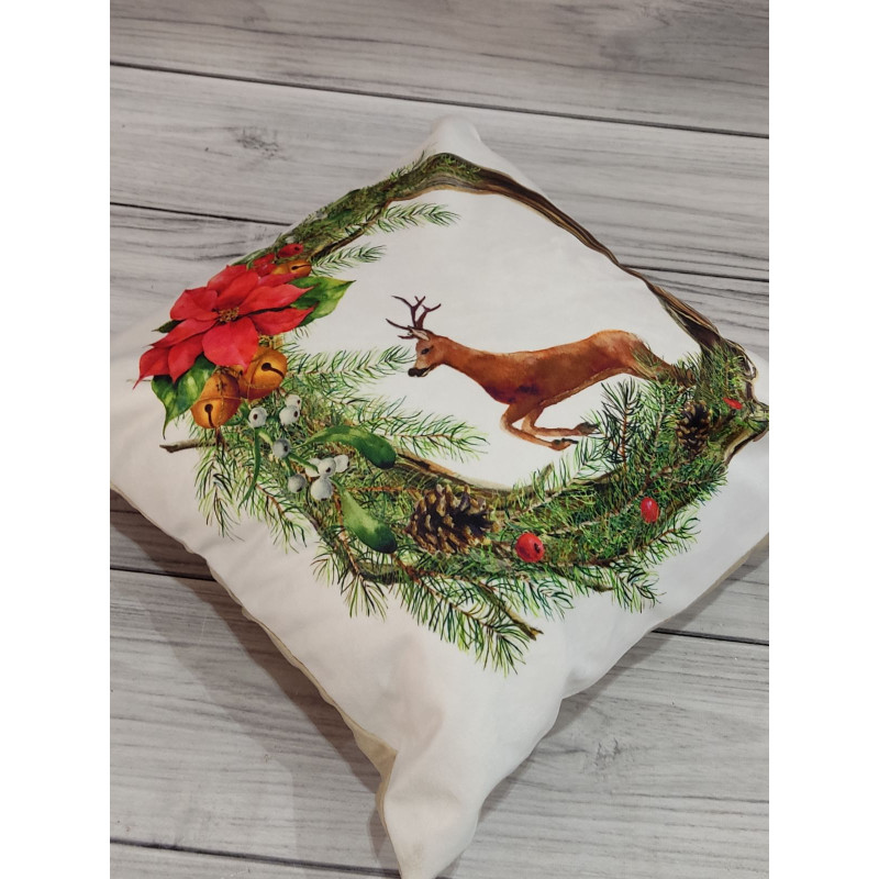 Новорічні наволочки 45х45см. Dijital принт. Туреччина. (34863)