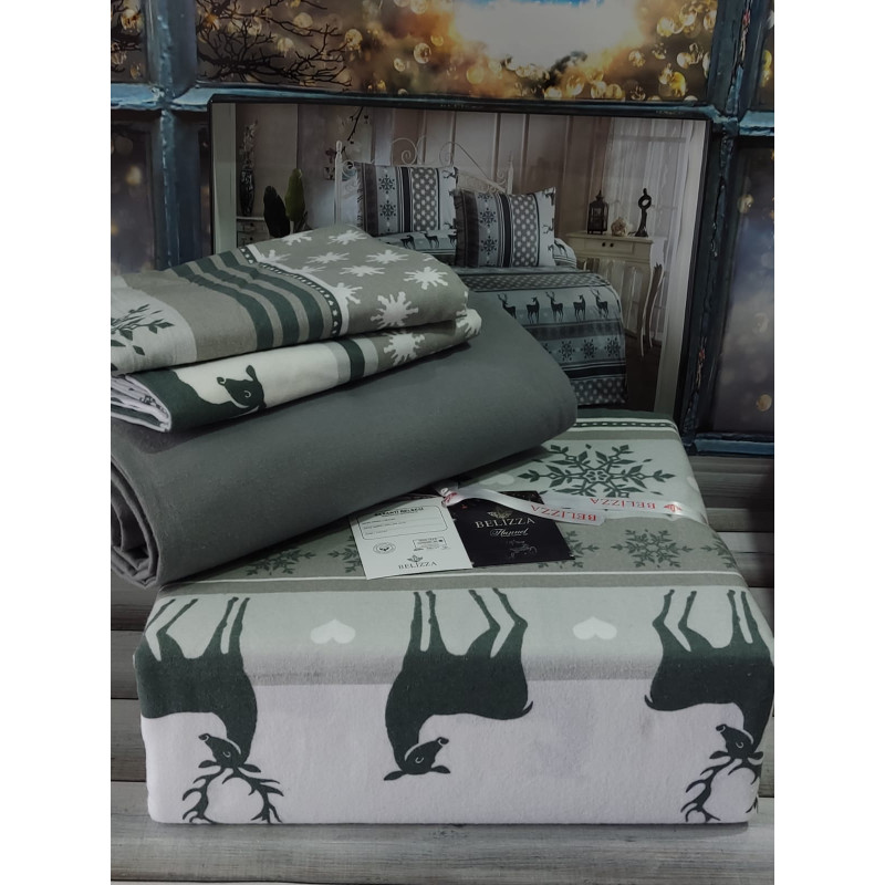 Quartz Євро розмір. Фланелева постільна білизна. Бавовна. Belizza Туреччина. (21601)