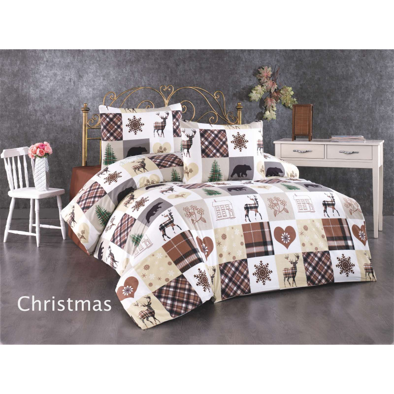 Chrismas сімейна фланелева постільна білизна. Бавовна. Belizza Туреччина. (51299)