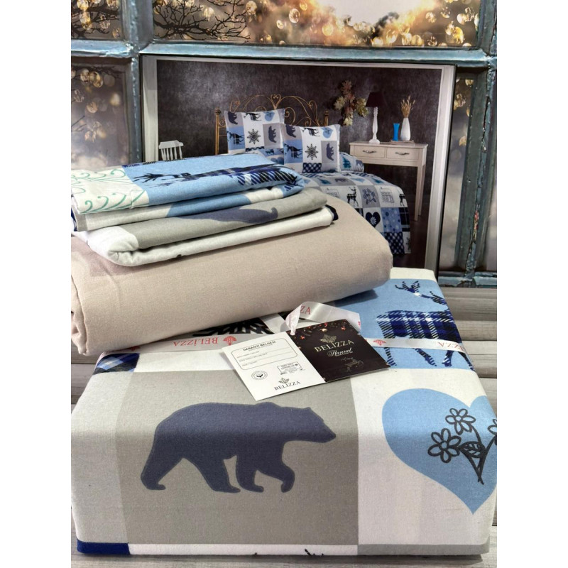 Chrismas two Євро фланелева постільна білизна. Бавовна. (71762)