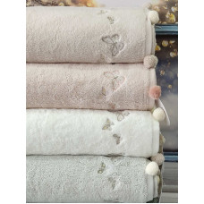 Sila butterfly 4в1 пенье 50х90см., рушники з помпонами. Pupilla Туреччина (88936)