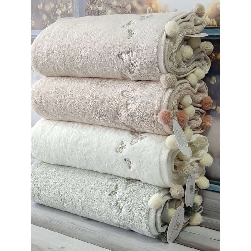 Sila butterfly 4в1 пенье 50х90см., рушники з помпонами. Pupilla Туреччина (88936)