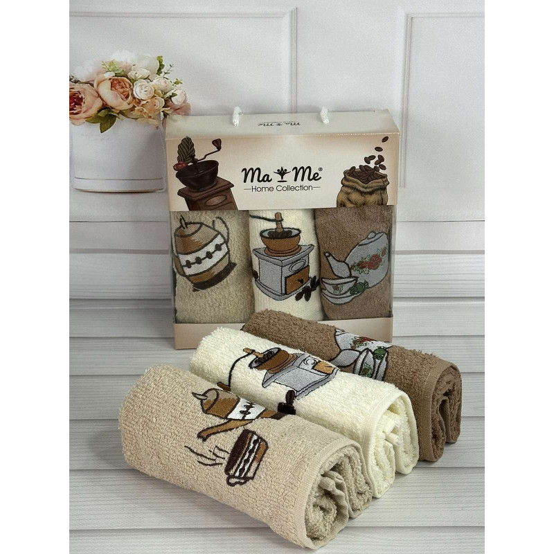 Mame cofe 3в1 Махрові рушники 30х50см. Бавовна. Туреччина. (42825555) (77852)