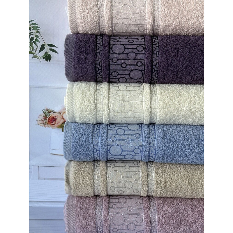 Mame krugi 70х140см., 6 шт/уп. махрові рушники. Бавовна. Туреччина (78840)