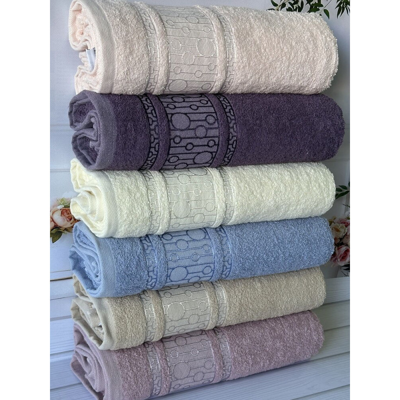 Mame krugi 70х140см., 6 шт/уп. махрові рушники. Бавовна. Туреччина (78840)