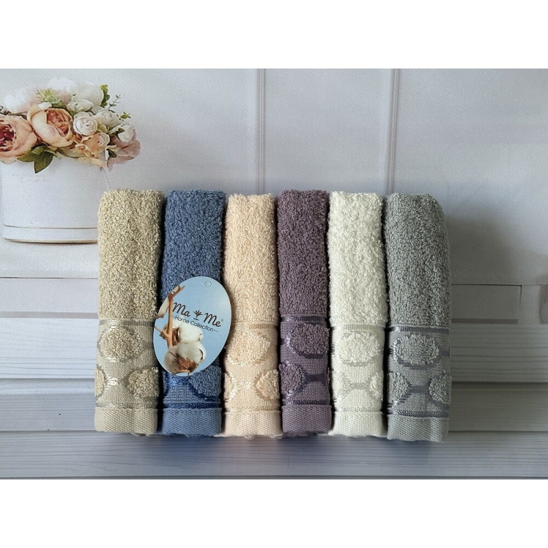 Mame oval 30х50см., 6 шт/уп. махрові рушники. Бавовна. Туреччина (38043)