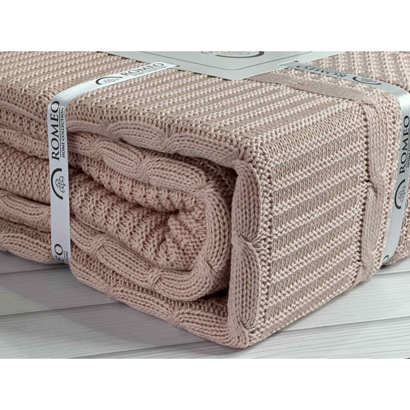 Erguvan persik в'язаний акріловий плед. Romeo Home Туреччина. (66482)