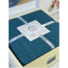 Erguvan petrol в'язаний акріловий плед. Romeo Home Туреччина. (49427)