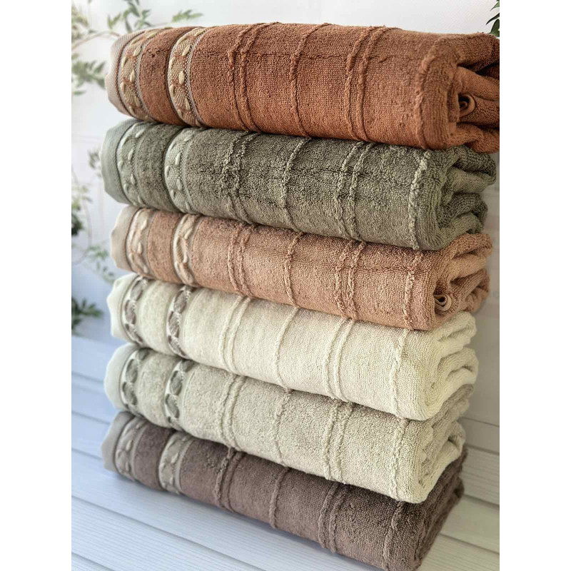 Saika рушники 70х140см., 6 шт/уп. Пеньє. Sikel Туреччина (34061)