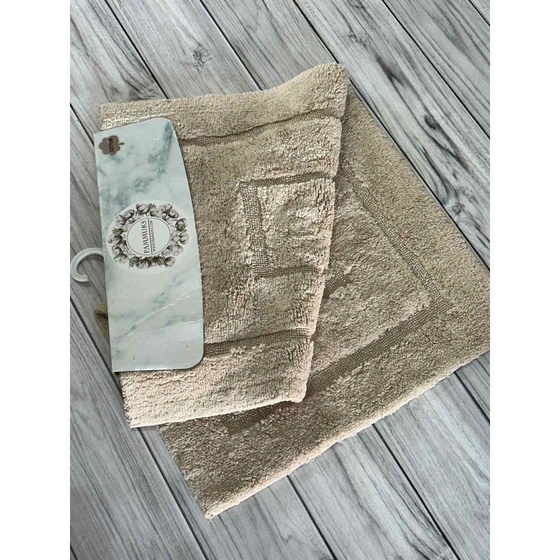 Kvadrat bej. Килимки в ванну кімнату 2в1. Pammuks Collection Туреччина (23261)